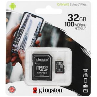 Флеш карта microSDHC KINGSTON 32Gb Class10 Canvas Select Plus SDCS2/32GB 1164