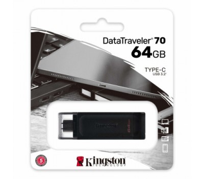 Флеш Диск Type-C KINGSTON 64Gb DataTraveler 80 DT80/64GB черный 1943