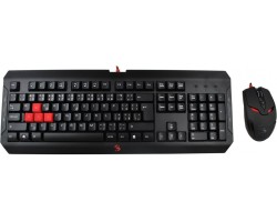 Проводной набор клавиатура+мышь A4 Tech Bloody Q1100 (Q100+S2) клав:черный/красный мышь:черная 2320