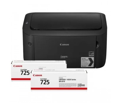Принтер лазерный CANON LBP 6030B в комплекте с двумя картриджами CANON 725 2465