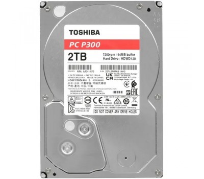 Жесткий диск HDD 3.5  SATA-III TOSHIBA 2Tb HDWD320UZSVA P300 (7200rpm) 128Mb 2864