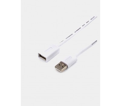 Кабель USB 2.0 ATCOM Am-Af 5.0м удлинитель 2 феррита, белый AT4717 3490