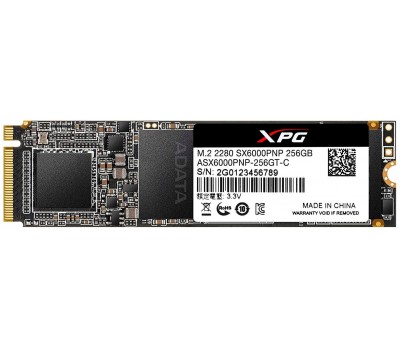 Твердотельный накопитель SSD M.2 A-DATA 256Gb SX6000Pro ASX6000PNP-256GT-C 2280, NVMe, PCIe 3.0 x4, 3D TLC, R/W 2100/1500MB/s, IOPs 250 000/240 000, TBW 150, DWPD 0.32 3494
