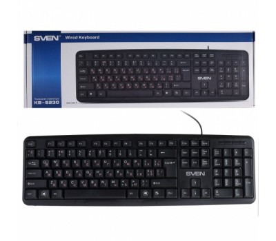 Клавиатура USB SVEN KB-S230 черная /SV-018399/ 3617