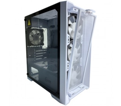 Корпус mATX Powercase Alisio Micro X4W Без БП Tempered Glass, 4х 120mm 5-color fan, белый (CAMIW-L4) 3839
