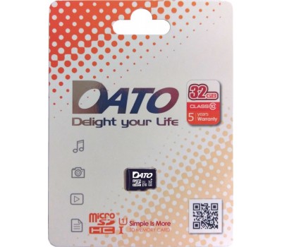 Флеш карта microSDHC DATO 32Gb DTTF032GUIC10 w/o adapter 3856