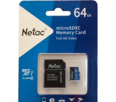 Флеш карта microSDXC NETAC 64Gb NT02P500STN-064G-S P500 w/o adapter 3858