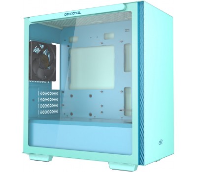 Корпус mATX Deepcool MACUBE 110 GRBL Без БП боковое окно (закаленное стекло), голубой 4008