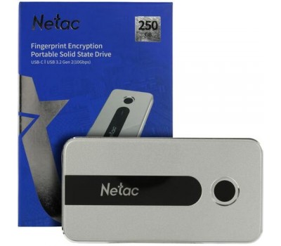 Внешний накопитель Type-C NETAC 250Gb Z11 NT01Z11-250G-32SL (отпечаток пальца) 4049