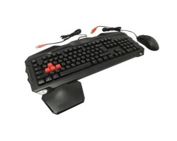 Проводной набор клавиатура+мышь A4 Tech Bloody Q2100/B2100 (Q210+Q9) клав:черный мышь:черный USB Multimedia Gamer LED 4070