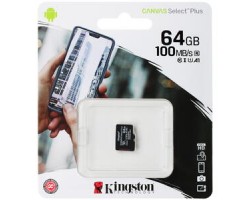 Флеш карта microSDXC KINGSTON 64Gb SDCS2/64GBSP Class10 Canvas Select Plus w/o adapter 4164
