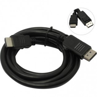 Кабель DisplayPort - HDMI 1,8м, 20M/19M, черный, экран, пакет (CC-DP-HDMI-6) Cablexpert 4249