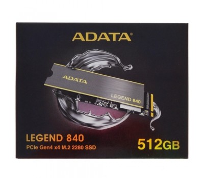 Твердотельный накопитель SSD M.2 A-DATA 512Gb LEGEND 840 / ALEG-840-512GCS / NVMe, PCIe 4.0 x4, 3D TLC, R/W 5000/3400MB/s 4523