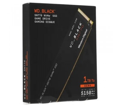 Твердотельный накопитель SSD M.2 WD Black 1Tb SN770 NVMe WDS100T3X0E PCIe 4.0 x4, 3D TLC, R/W 5150/4900MB/s 4525