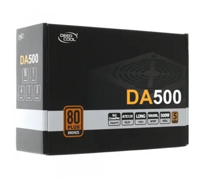 Блок питания 500 Вт Deepcool Aurora DA500 PWM 120mm fan, Active PFC, 5*SATA, 80+ BRONZE 4586
