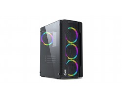 Корпус ATX Powercase Mistral X4 Mesh LED Без БП Tempered Glass, 4x 120mm 5-color fan, чёрный, ATX  (CMIXB-L4) 4603