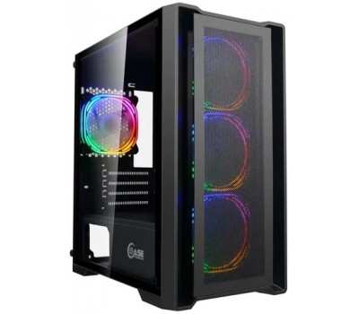Корпус mATX Powercase Alisio  X4B Без БП Tempered Glass, 4х 120mm 5-color fan, чёрный (CAXB-L4) 4624