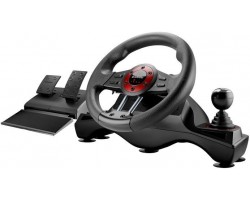 Руль Defender Extreme для PC/PS3, рычаг коробки передач, блок педалей, виброотдача, USB, чёрно-красный 4693