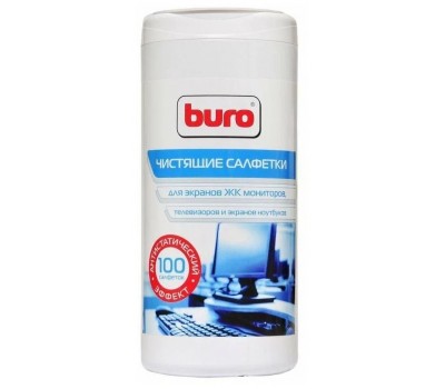 Салфетки BURO BU-Ascreen для экранов мониторов/плазменных/ЖК телевизоров/ноутбуков туба 100шт 4784