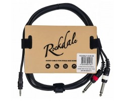 Компонентный кабель ROCKDALE XC-002-2M готовый, разъемы stereo mini jack папа x 2 mono jack папа длина 2 м 4813