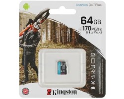 Флеш карта microSDXC KINGSTON 64Gb SDCG3/64GBSP Class10 Canvas Go! Plus w/o adapter 4937