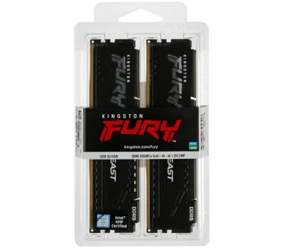 Модуль памяти для компьютера DDR5 KINGSTON 32GB 5600Mhz KF556C40BBK2-32 Fury Beast Black kit 16gb*2 5017