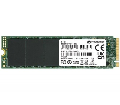 Твердотельный накопитель SSD M.2 TRANSCEND 1Tb SSD110Q TS1TMTE110Q (22x80mm), NVMe, PCIe 3.0 x4, QLC, R/W 2000/1500MB/s, IOPs 170 000/250 000, TBW 300, DWPD 0.27 5108