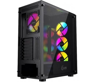 Корпус E-ATX Powercase Attica X4B Black Без БП Tempered Glass, 4x 120mm 5-color fan, CAEB-L4 5219
