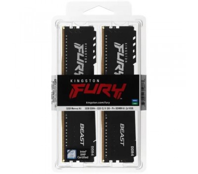 Модуль памяти для компьютера DDR4 KINGSTON 32Gb 3200Mhz FURY Beast Black KF432C16BB1K2/32 kit 16*2 5243