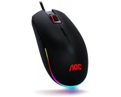 Мышь игровая AOC GM500 многоцветная RGB, 5000 dpi., Pixart 3325, USB кабель 1,8 м, чёрный. GM500DRBR/01 5259