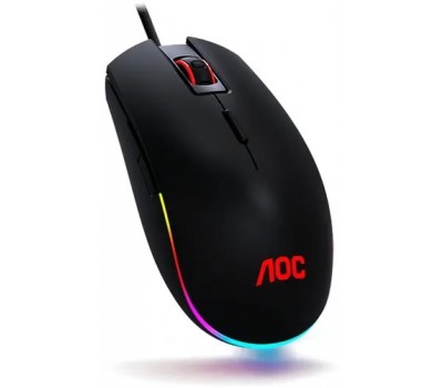 Мышь игровая AOC GM500 многоцветная RGB, 5000 dpi., Pixart 3325, USB кабель 1,8 м, чёрный. GM500DRBR/01 5259