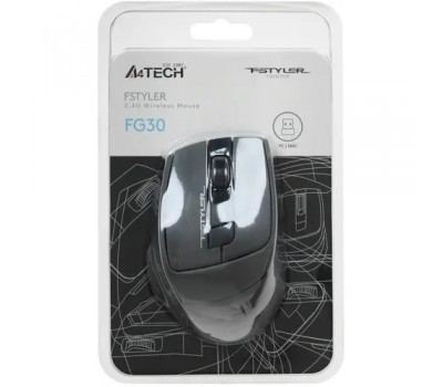 Мышь беспроводная A4 Tech FG30 белый/серый оптическая (2000dpi) беспроводная USB (5but) 5262