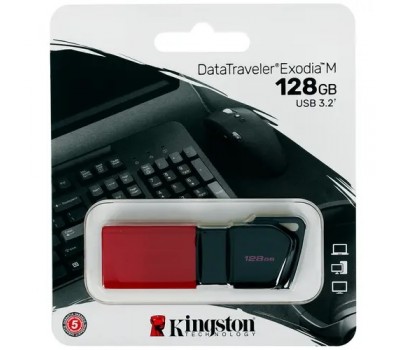 Флеш Диск USB 3.0 KINGSTON 128Gb DataTraveler Exodia M DTXM/128GB черный/красный 5322