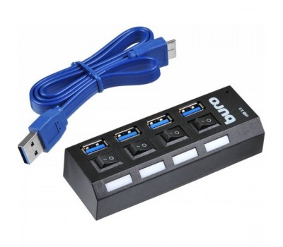 USB-Хаб BURO USB 3.0 BU-HUB4-U3.0-L 4порт. черный 5339