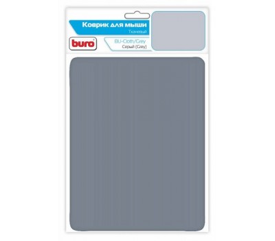 Коврик для мышки BURO BU-CLOTH/grey тканевый, серый, 230 х 180 х3 мм 5346