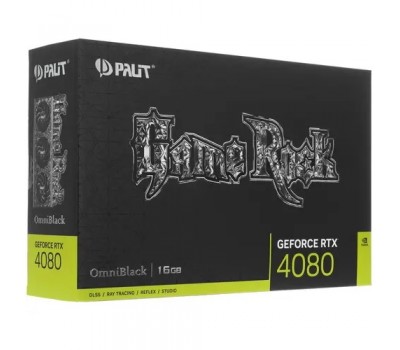 Видеокарта PCI-E 16Gb PALIT RTX4080 GAMEROCK OMNIBLACK GDDR6X 2205/22400 HDMIx1 DPx3 HDCP <NED4080019T2-1030Q> 5374