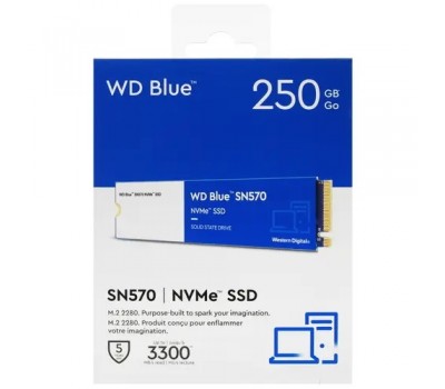 Твердотельный накопитель SSD M.2  PCI-E WD 250GB WDS250G3B0C BLUE SN570 5475
