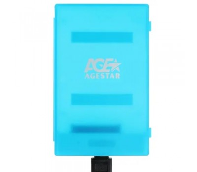 Внешний модуль AgeStar 3UBCP1-6G (BLUE) USB 3.0, пластик, безвинтовая конструкция (10131010/220622/3296224/01,КИТАЙ) 5550