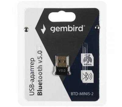 Адаптер Bluetooth BTD-MINI5-2 ультратонкий корпус, v.5.0, 10 метров, USB GEMBIRD 5667