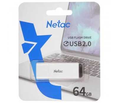Флеш Диск USB 3.0 NETAC 64Gb U185 с колпачком, пластиковая белая NT03U185N-064G-30WH 5772