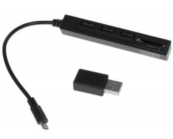 Картридер USB 2.0 Ginzzu GR-513UB OTG/PC & 3 port USB 2,0 hub 5809