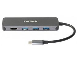 Док-станция D-Link DUB-2333/A1A с разъемом USB Type-C, 3 портами USB 3.0, 1 портом USB Type-C/PD 3.0, 1 портом HDMI