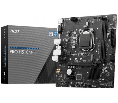 Материнская плата MB Socket 1200 MSI H470 PRO H510M-B 2xDDR4 PCI-Ex16 HDMI/Dsub SATA3 M2 USB3.2 Gen1 mATX