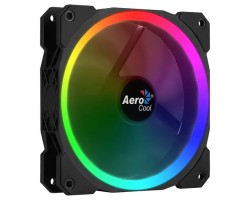 Вентилятор для корпуса AeroCool ORBIT 120x120x25мм 16,8 млн. цветов, RGB в виде двойного кольца, 3-Pin, 1200 об/мин, 55,9 CFM, 14,1 дБА