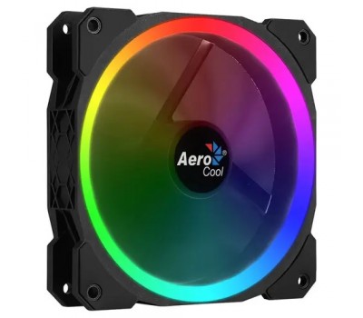 Вентилятор для корпуса AeroCool ORBIT 120x120x25мм 16,8 млн. цветов, RGB в виде двойного кольца, 3-Pin, 1200 об/мин, 55,9 CFM, 14,1 дБА