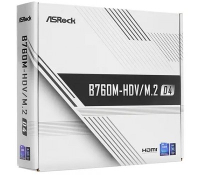 Материнская плата MB Socket 1700 Asrock B760M-HDV/M.2 D4 2xDDR4 PCI-Ex16 DP/HDMI/DSub SATA3 2xM2 USB3.2 Gen1 Type-C mATX 6914