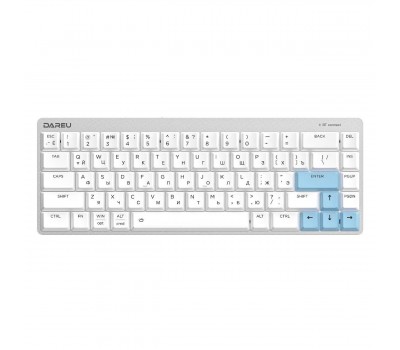 Клавиатура беспроводная Dareu EK868 White-Blue, Bluetooth, свитчи: ультратонкие Kailh-Dareu Brown 7041