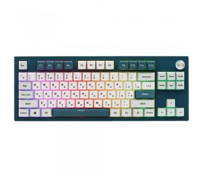 Игровая клавиатура Montech Mkey 87 Freedom (MK87FY) [механика, Gateron Yellow, 85кл, PBT, hot swap,RGB] Зелено-белая 7204