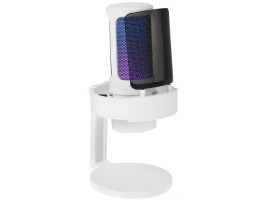 Микрофон Fifine A8 астольный, стриминговый, конденсаторный, USB C, RGB подсветка, регулятор громкости, кнопка откл. звука, белый 7508