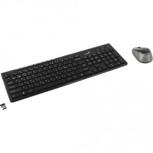 Беспроводный набор клавиатура+мышь GENIUS Smart KM-8230 Black USB, 1 мини-ресивер на оба устройства. Клавиатура: 104 клавиши кнопка SmartGenius, клавиши т <31340015408> 7534
